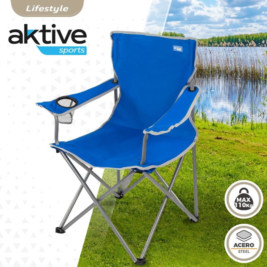 Sammenklappelig campingstol Aktive Bl 45 x 82 x 47 cm (4 enheder) #5