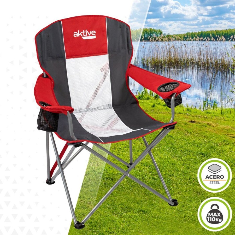 Sammenklappelig campingstol Aktive Mrkegr Rd 56 x 98 x 59 cm (4 enheder) #5