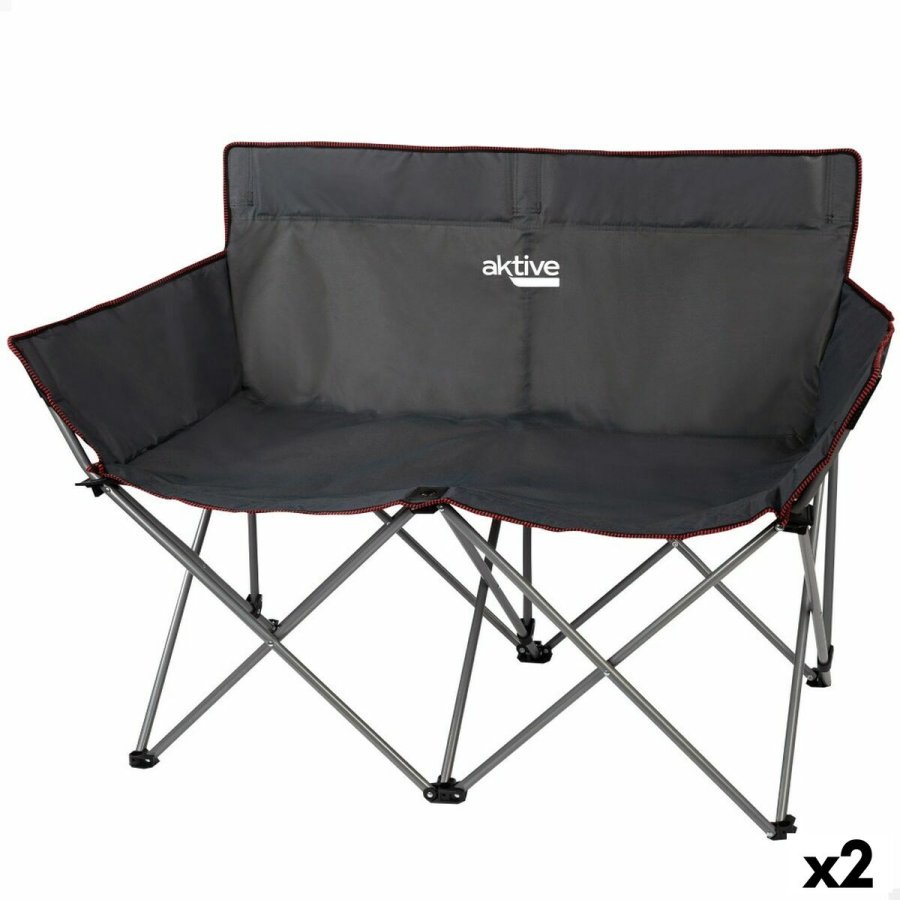 2 personers sofa Aktive Sort Foldbar 107 x 88 x 63 cm (2 enheder) #1