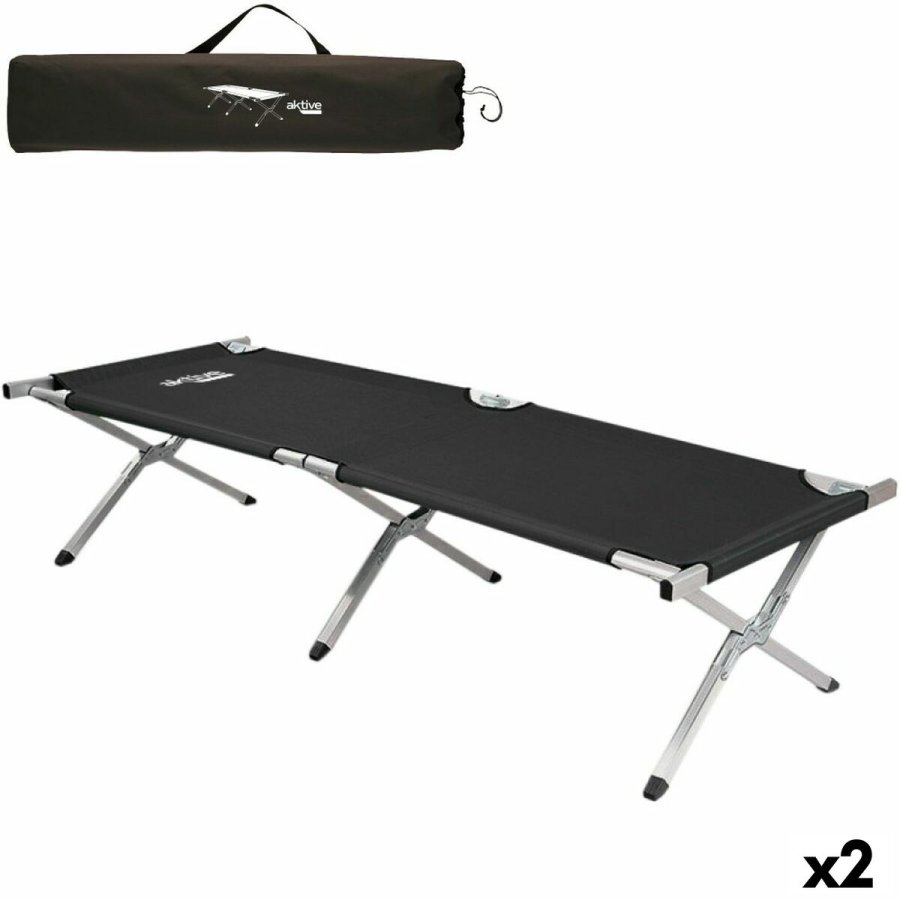 Seng Aktive Sort Foldbar 190 x 42 x 64 cm (2 enheder) #1