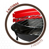 Havegrill Transportabel Aktive Jern Plastik 37 x 44 x 33 cm (6 enheder) Rd #17