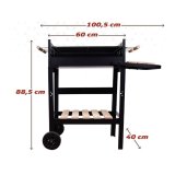 Kulgrill med hjul Aktive Emaljeret metal 100,5 x 88,5 x 40 cm Sort #21