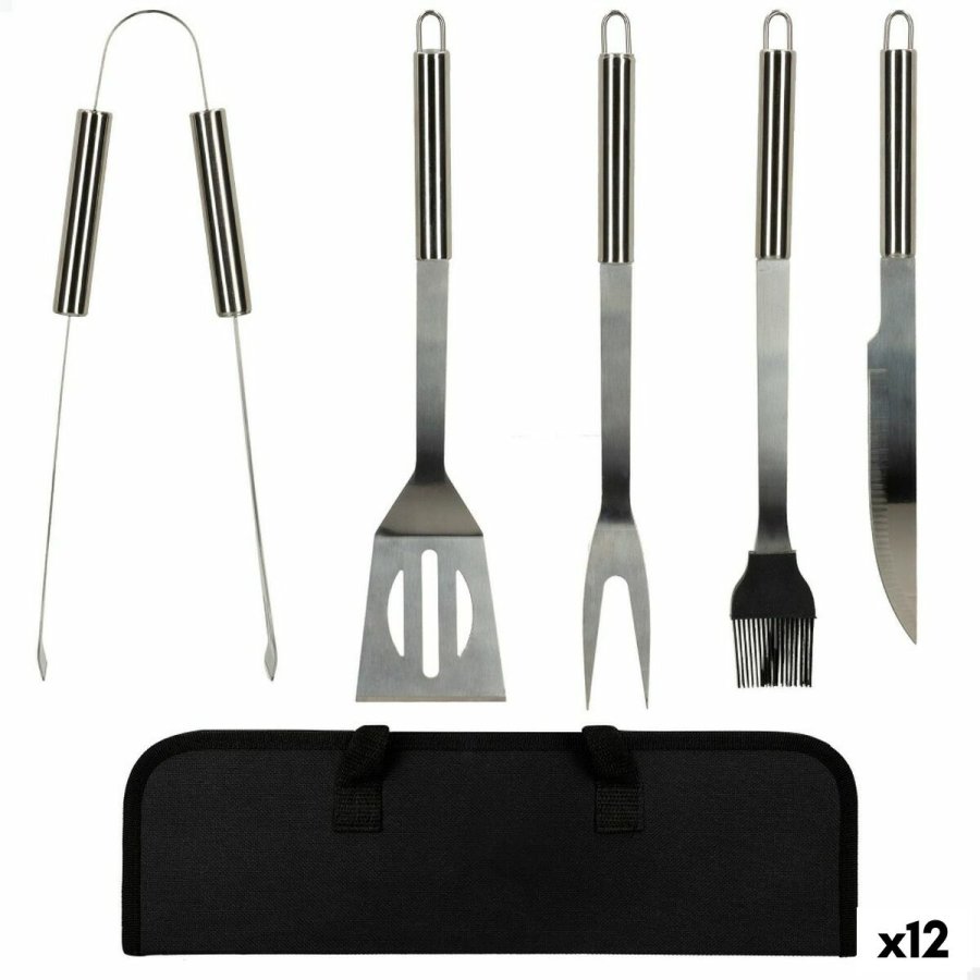 Grillredskaber Aktive Silikone Rustfrit stl 12 enheder 7,5 x 35 x 1,9 cm (5 Dele) #1