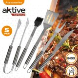 Grillredskaber Aktive Silikone Rustfrit stl 12 enheder 7,5 x 35 x 1,9 cm (5 Dele) #9