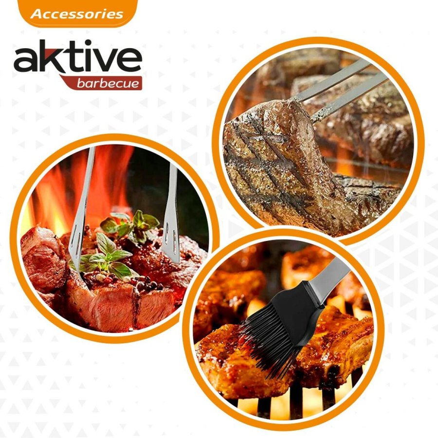 Grillredskaber Aktive Silikone Rustfrit stl 12 enheder 7,5 x 35 x 1,9 cm (5 Dele) #17