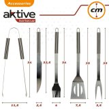 Grillredskaber Aktive Silikone Rustfrit stl 12 enheder 7,5 x 35 x 1,9 cm (5 Dele) #25