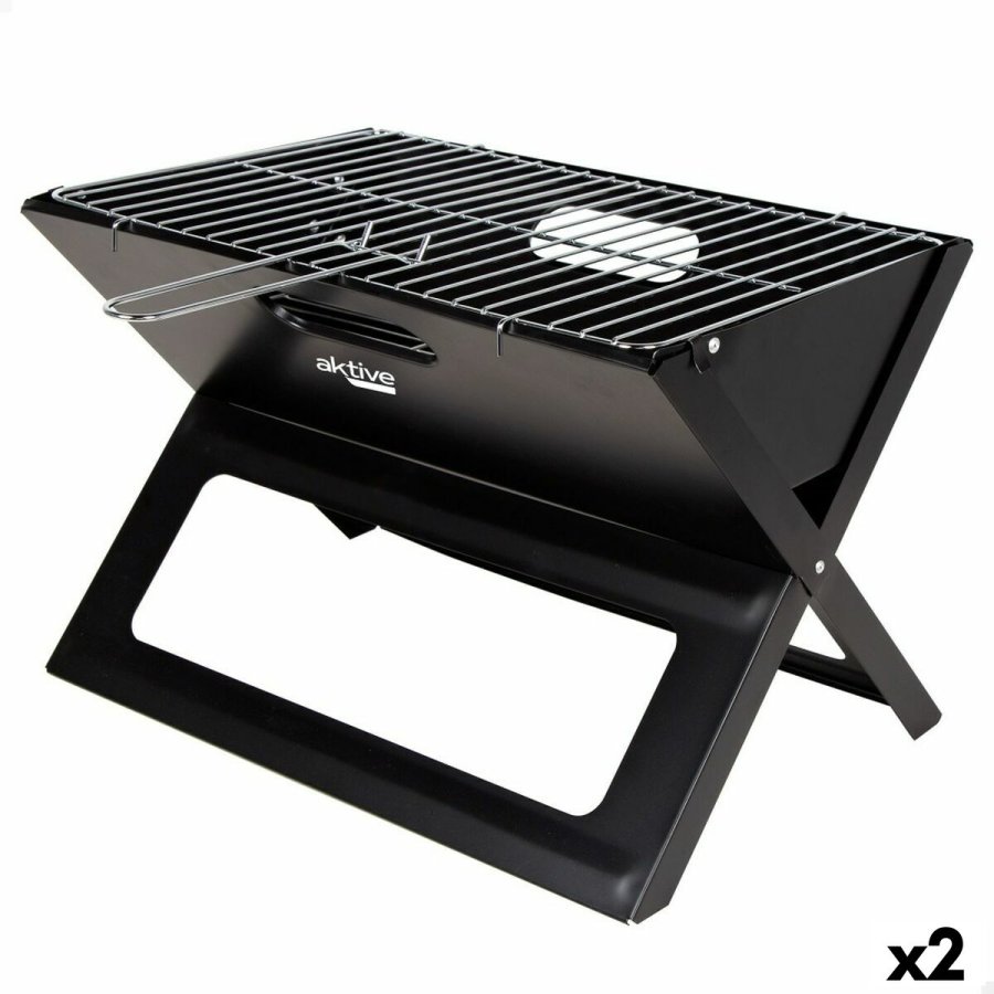 Havegrill Transportabel Aktive Sort Stl Jern 45 x 30 x 29 cm #1