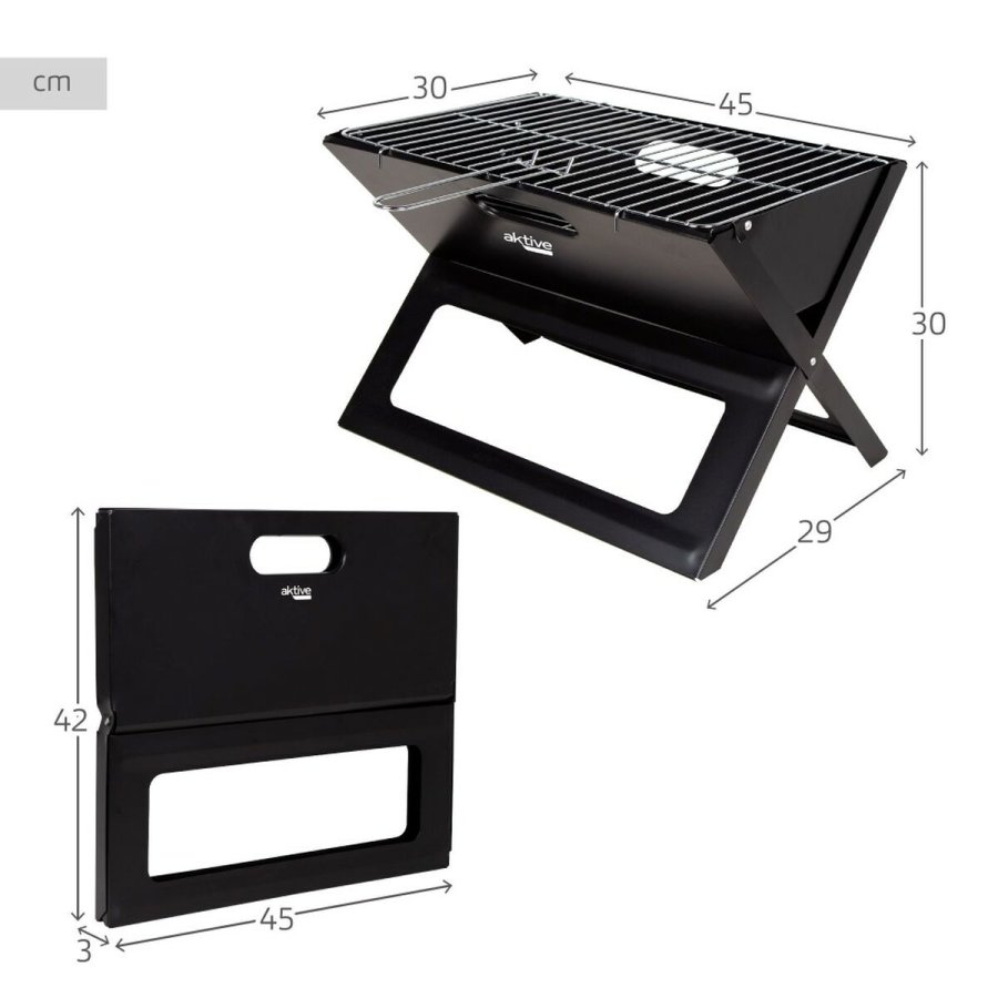 Havegrill Transportabel Aktive Sort Stl Jern 45 x 30 x 29 cm #17