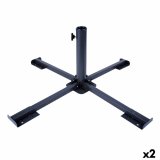 Fod for strandparasol Aktive 86 x 34 x 86 cm Sort Metal (2 enheder) #1