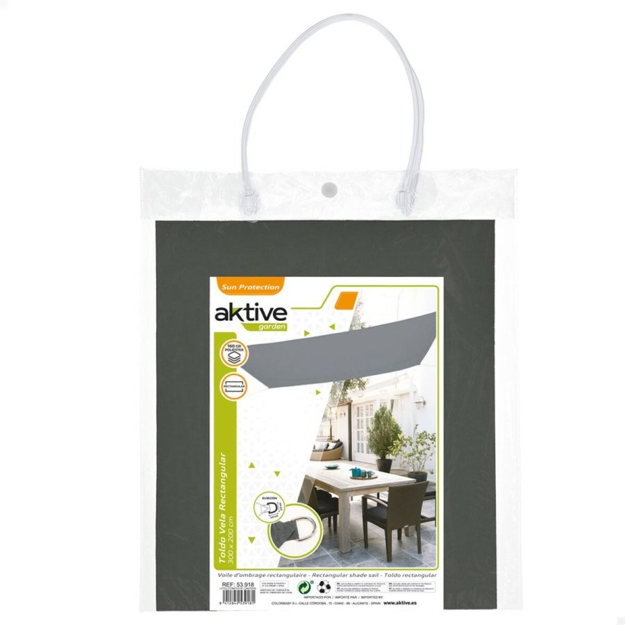 Rektangul�rt skyggesejl Aktive Gr� 200 x 0,5 x 300 cm Rektangul�r (6 enheder) #5