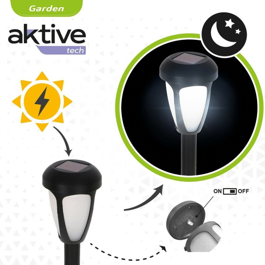 S�t med solcelle-havelys Aktive 12 Dele Plastik 7 x 37 x 7 cm (24 enheder) #4