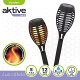 S�t med solcellelamper til haven Aktive Plastik 7,5 x 50 x 7,5 cm (4 enheder) #4