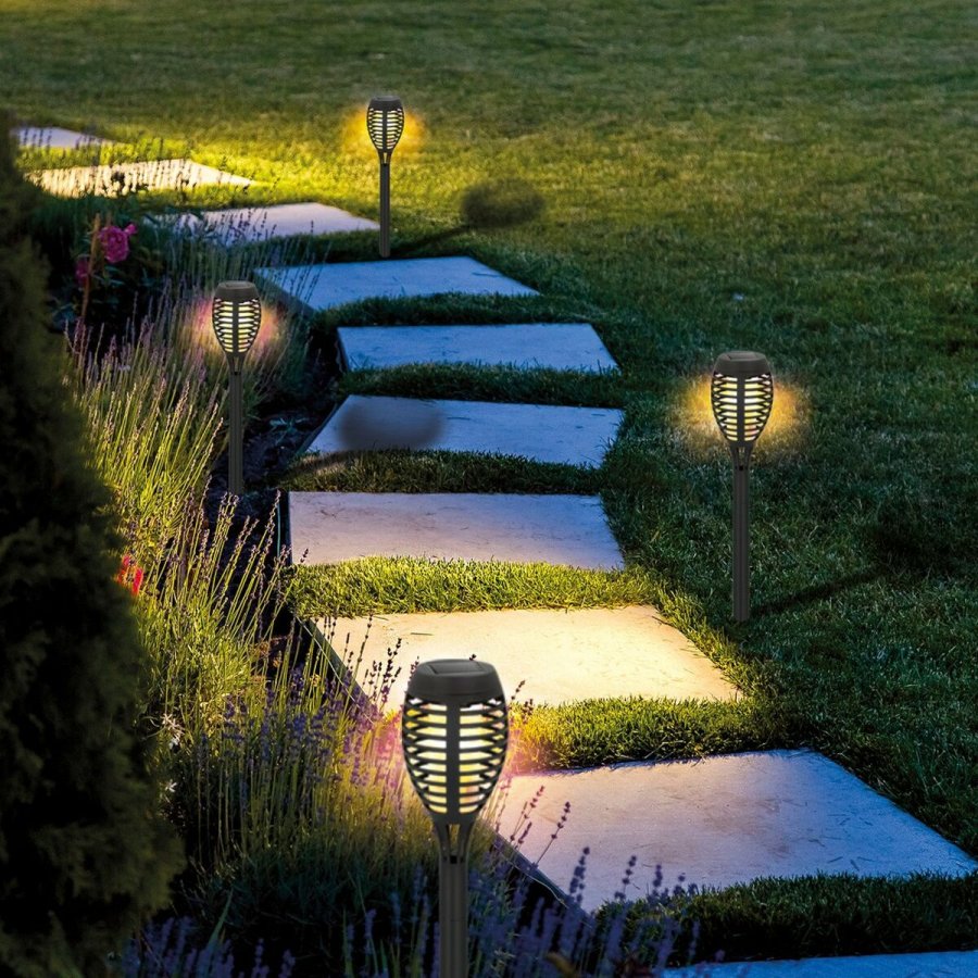 S�t med solcellelamper til haven Aktive Plastik 7,5 x 50 x 7,5 cm (4 enheder) #5