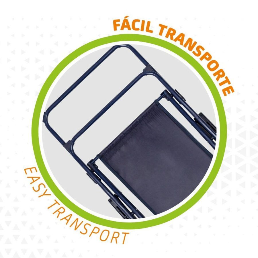 Polstrede Campingstol Aktive Stribet Hvid Marinebl 43 x 85 x 47 cm (4 enheder) #5