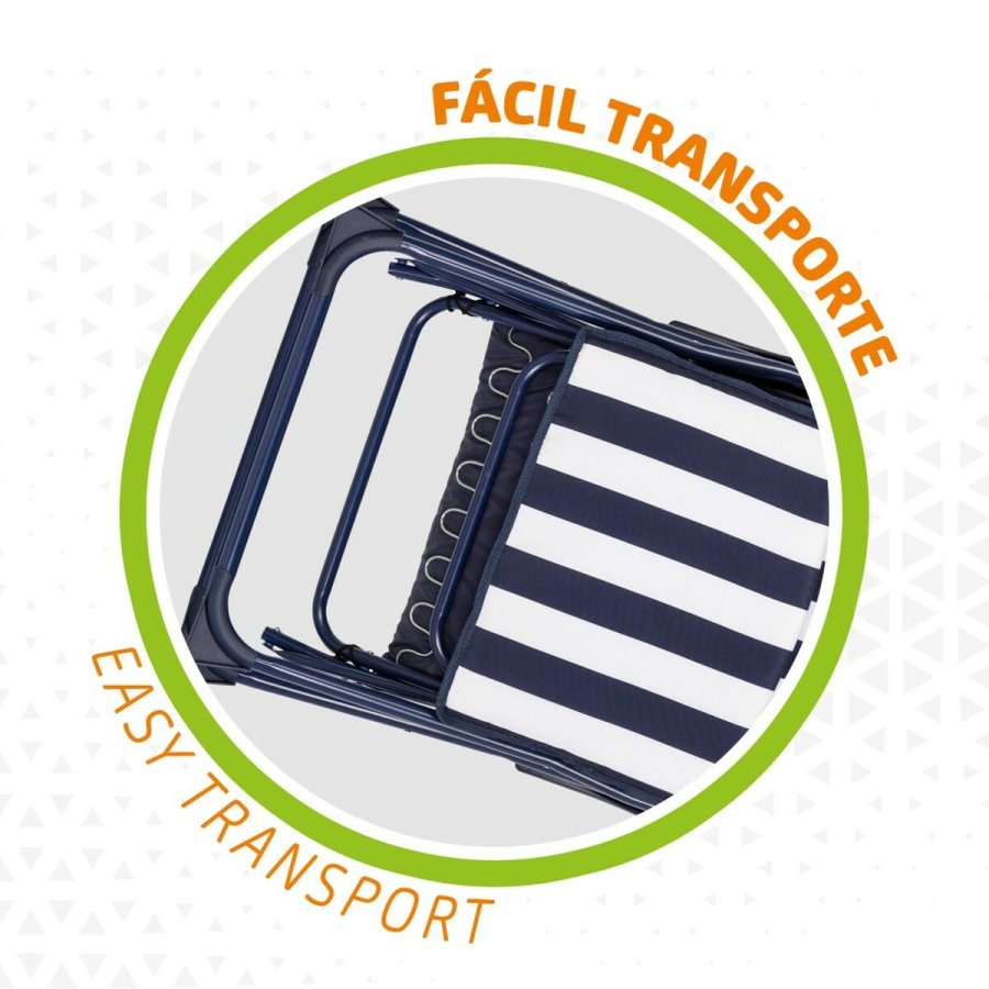 Lealnik Aktive Hvid Marinebl� Indstillelig Stribet 147 x 70 x 48 cm (2 enheder) #5