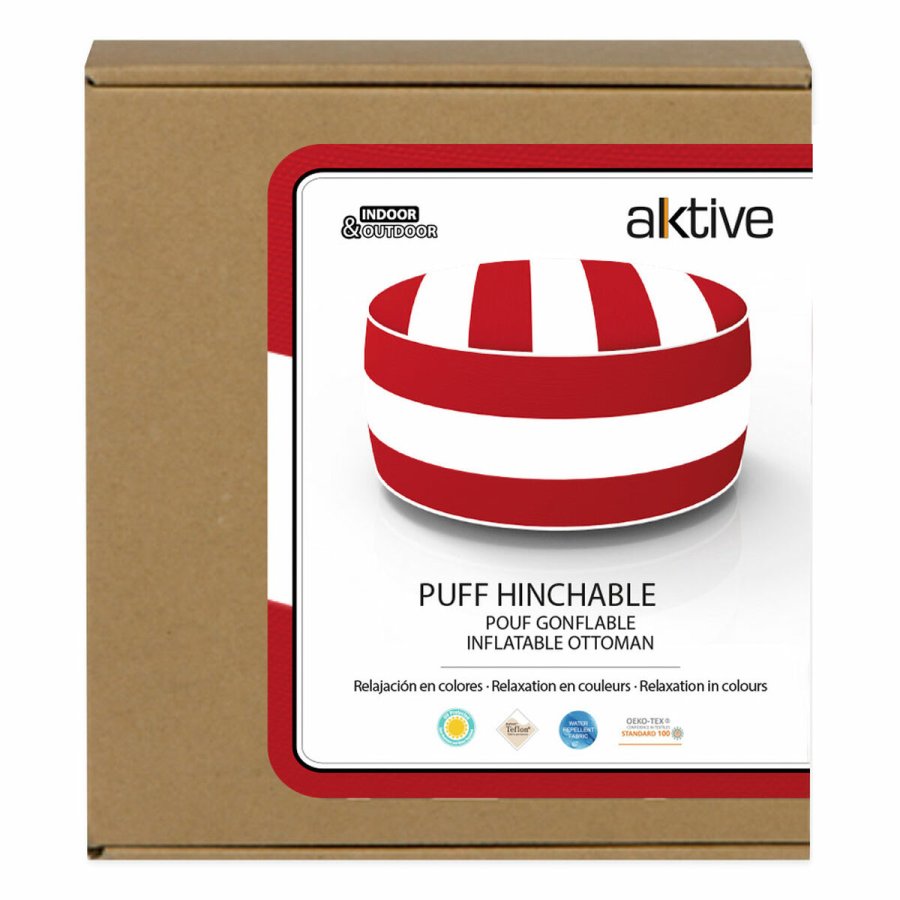 Oppustelig puf Aktive Stribet Kolonistil 53 x 23 x 53 cm (4 enheder) #13