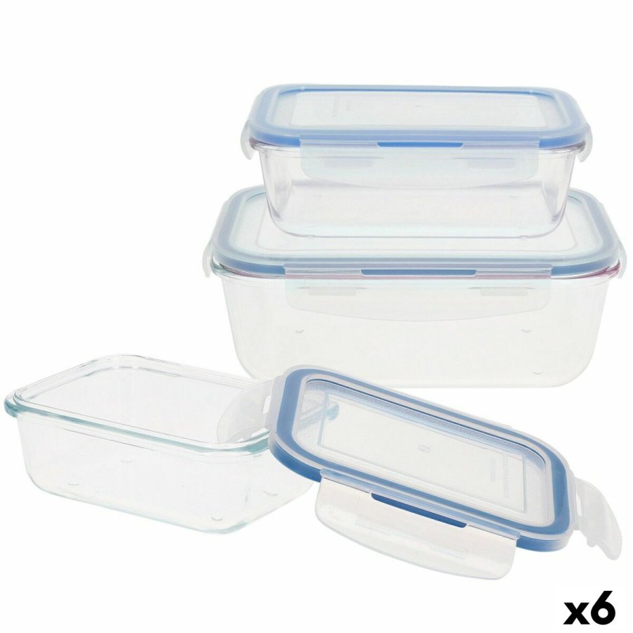 St med stabelbare hermetiske kkkenbeholdere Max Home 6 enheder 23 x 7,5 x 17,5 cm #1