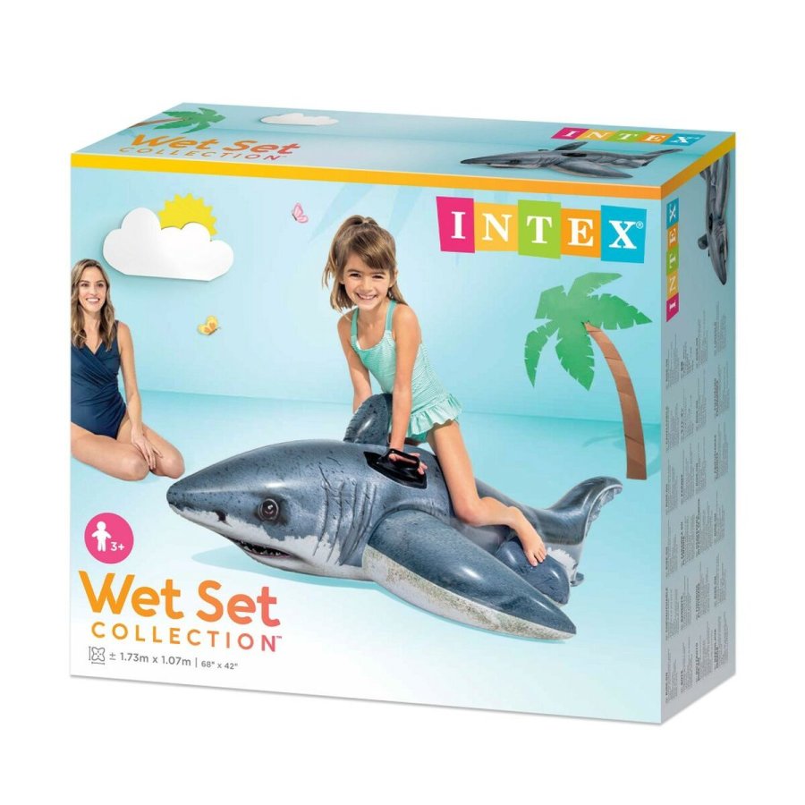 Oppustelig Figur til Pool Intex Haj 173 x 5,6 x 10,7 cm (6 enheder) #4