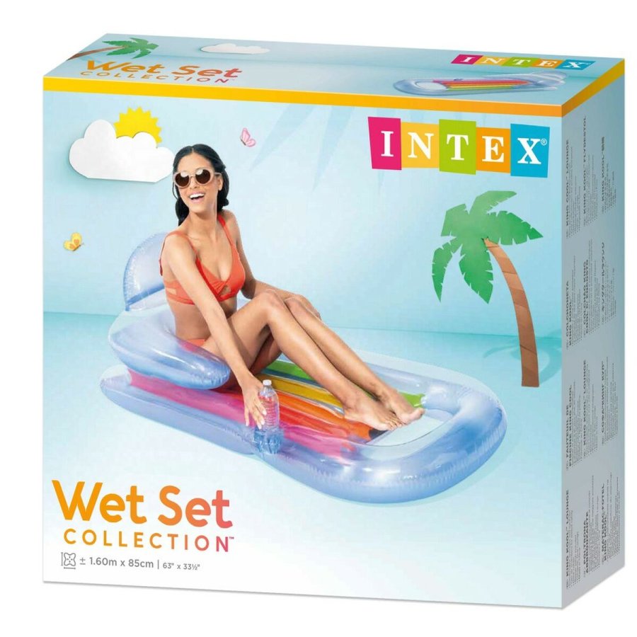 Oppustelig poolstol Intex Regnbue 160 x 53 x 85 cm (6 enheder) #43