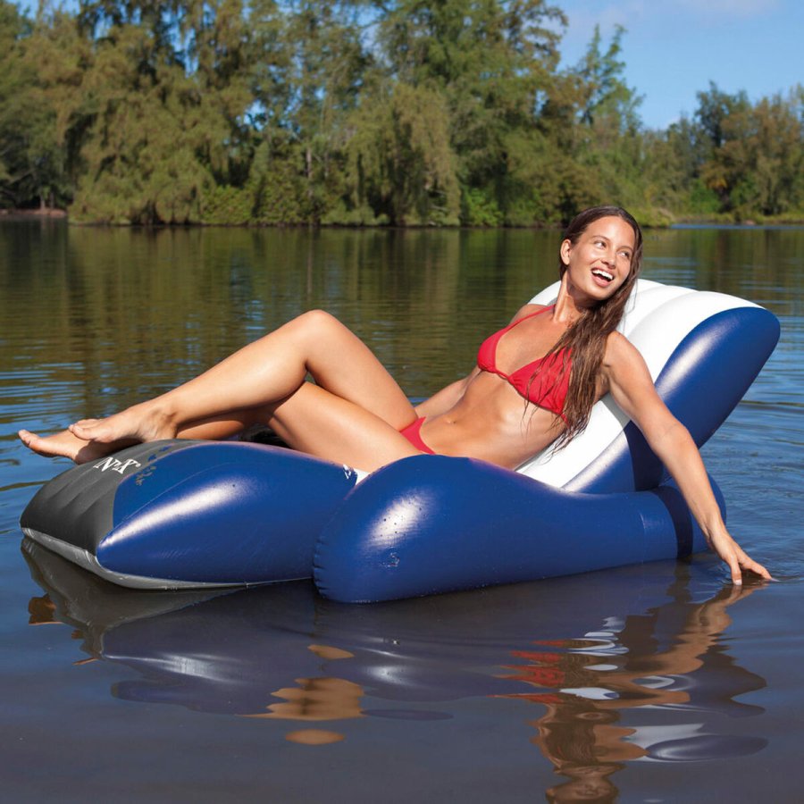 Oppustelig poolstol Intex Floating Recliner Bl Hvid 180,3 x 66 x 134,6 cm (3 enheder) #3