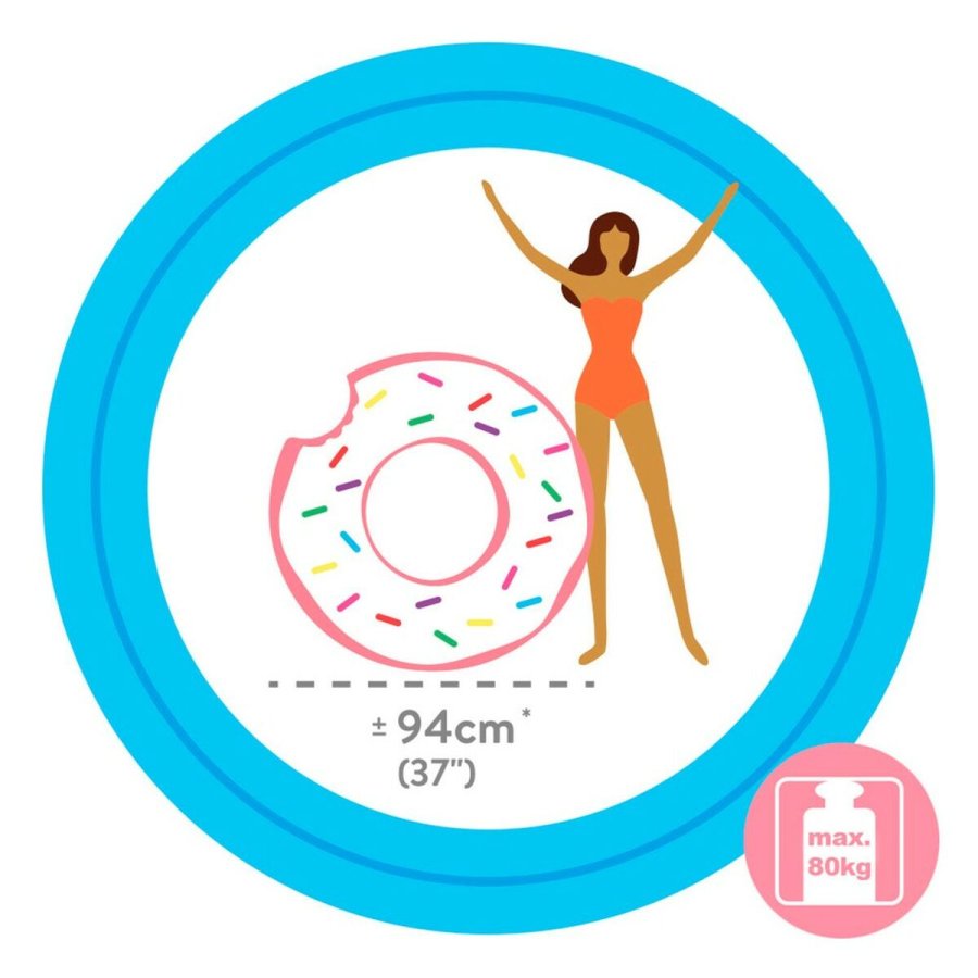 Oppusteligt hjul Intex Donut Pink 107 x 99 x 23 cm (12 enheder) #22