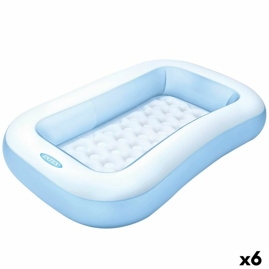 Oppustelig Pool til Brn Intex Rektangulr Bl Hvid 90 L 166 x 25 x 100 cm (6 enheder) #1