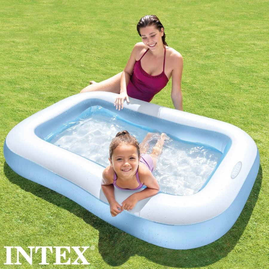 Oppustelig Pool til Brn Intex Rektangulr Bl Hvid 90 L 166 x 25 x 100 cm (6 enheder) #3