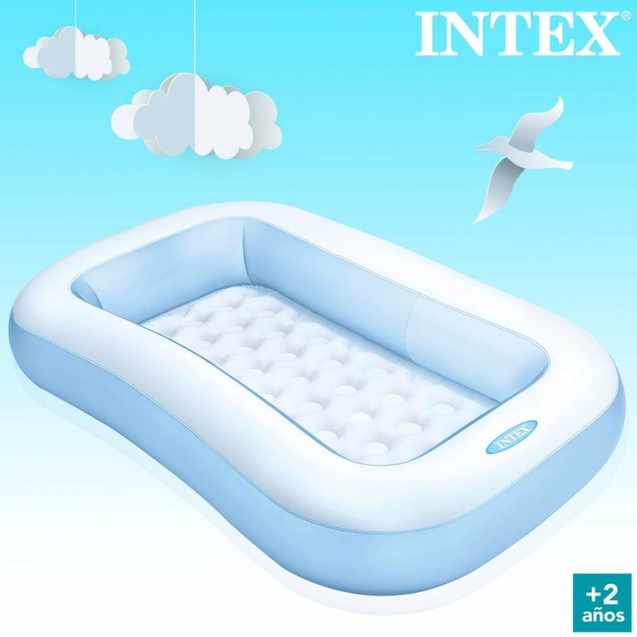 Oppustelig Pool til Brn Intex Rektangulr Bl Hvid 90 L 166 x 25 x 100 cm (6 enheder) #5