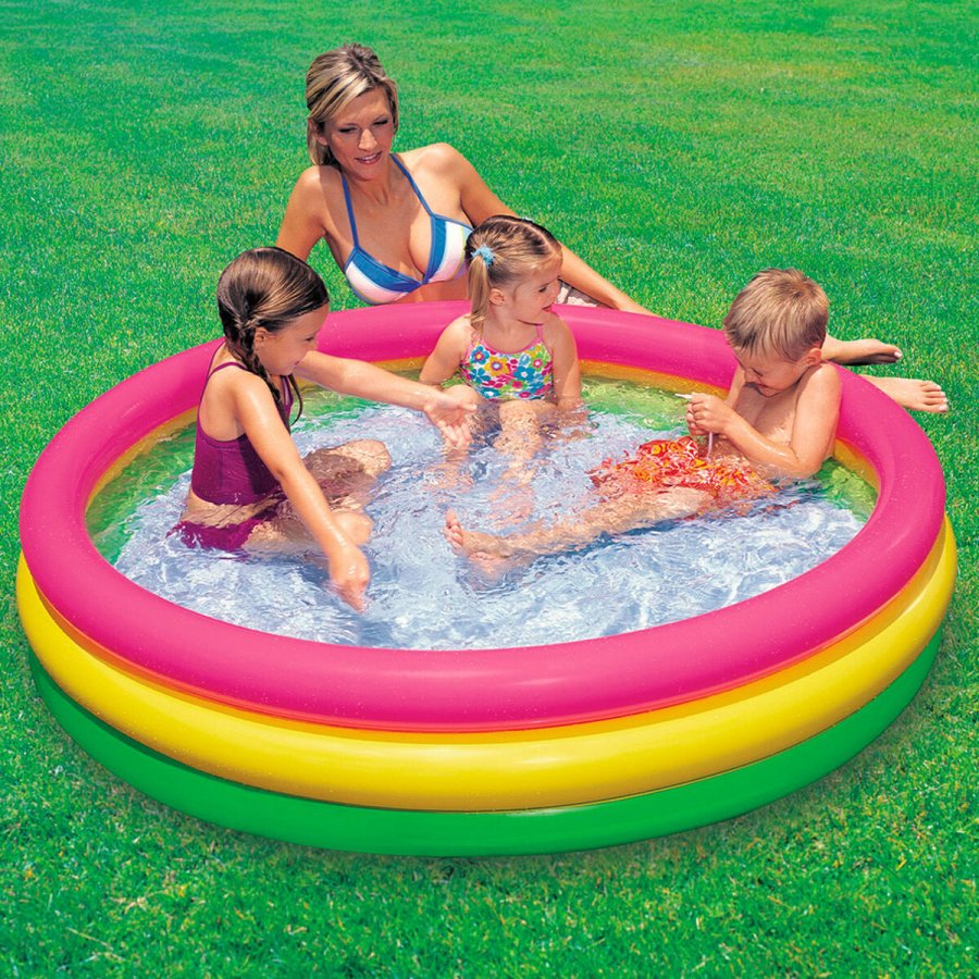Oppustelig Pool til Brn Intex Sunset Ringe 131 L 114 x 25 x 114 cm (6 enheder) #15