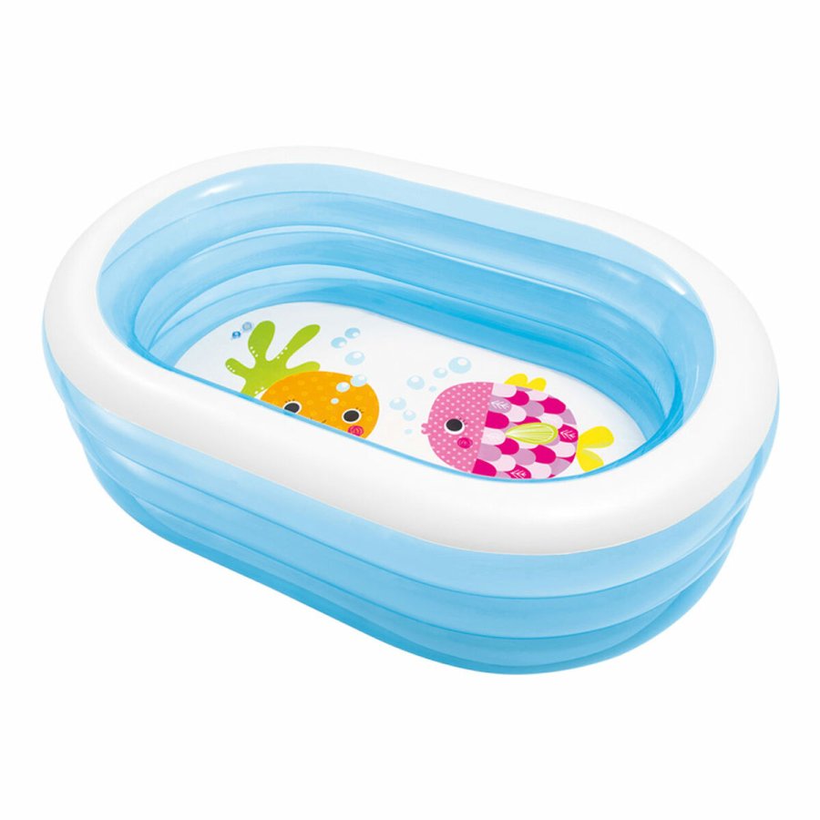 Oppustelig Pool til Brn Intex Oval Bl Hvid 230 L 163 x 46 x 107 cm (6 enheder) #8