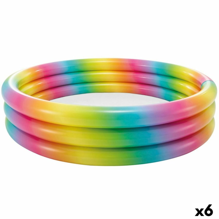 Oppustelig Pool til Brn Intex Multifarvet Ringe 581 L 168 x 38 x 168 cm (6 enheder) #1