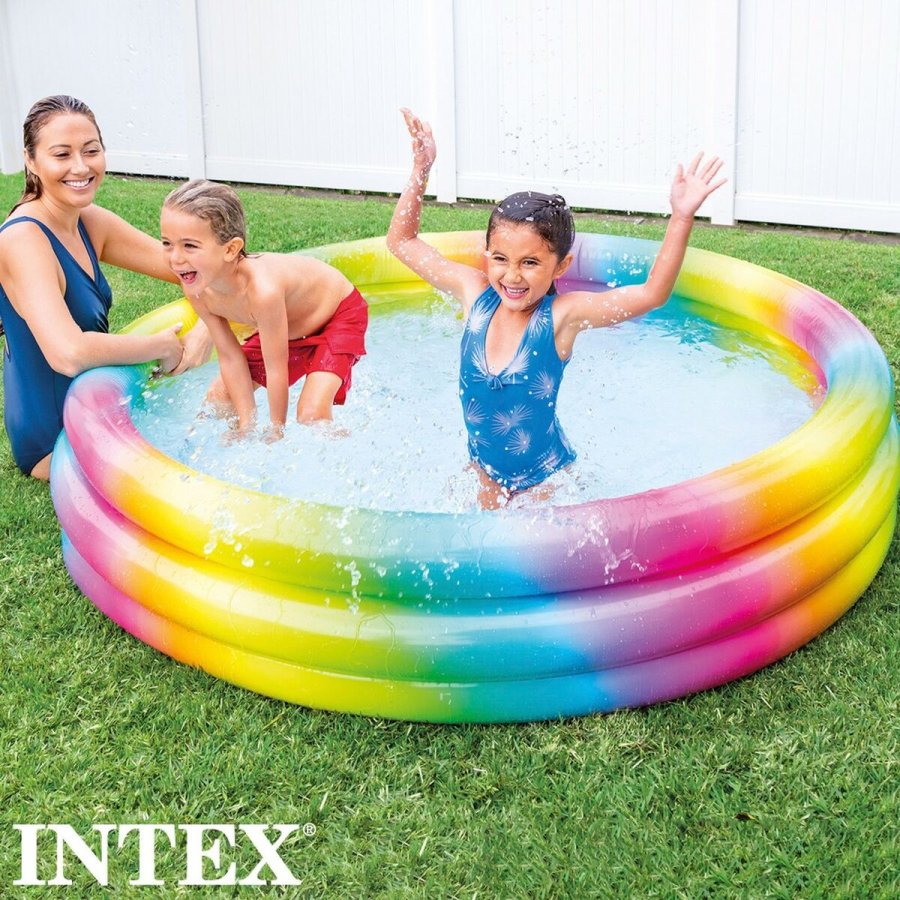 Oppustelig Pool til Brn Intex Multifarvet Ringe 581 L 168 x 38 x 168 cm (6 enheder) #15