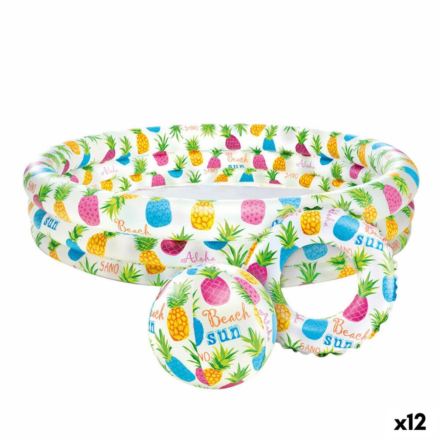 Oppustelig Pool til Brn Intex Ananas Ringe 248 L 132 x 28 x 132 cm (12 enheder) #1