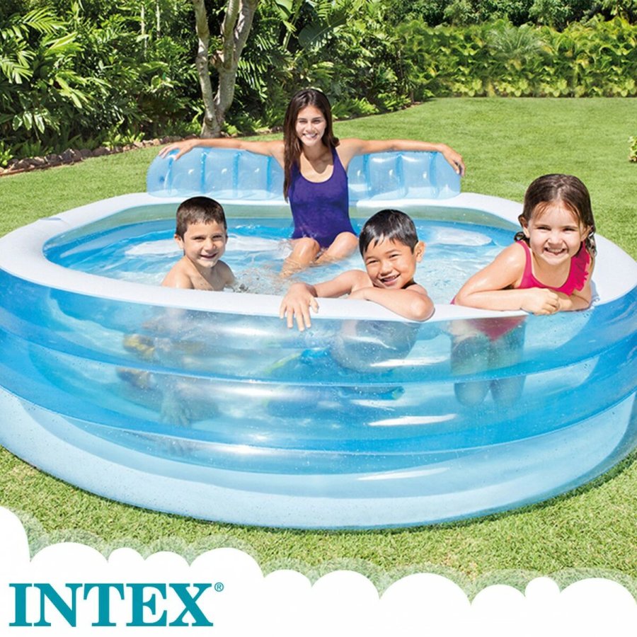 Oppustelig Pool Intex Lnestol Bl Hvid 590 L 229 x 79 x 218 cm (2 enheder) #3