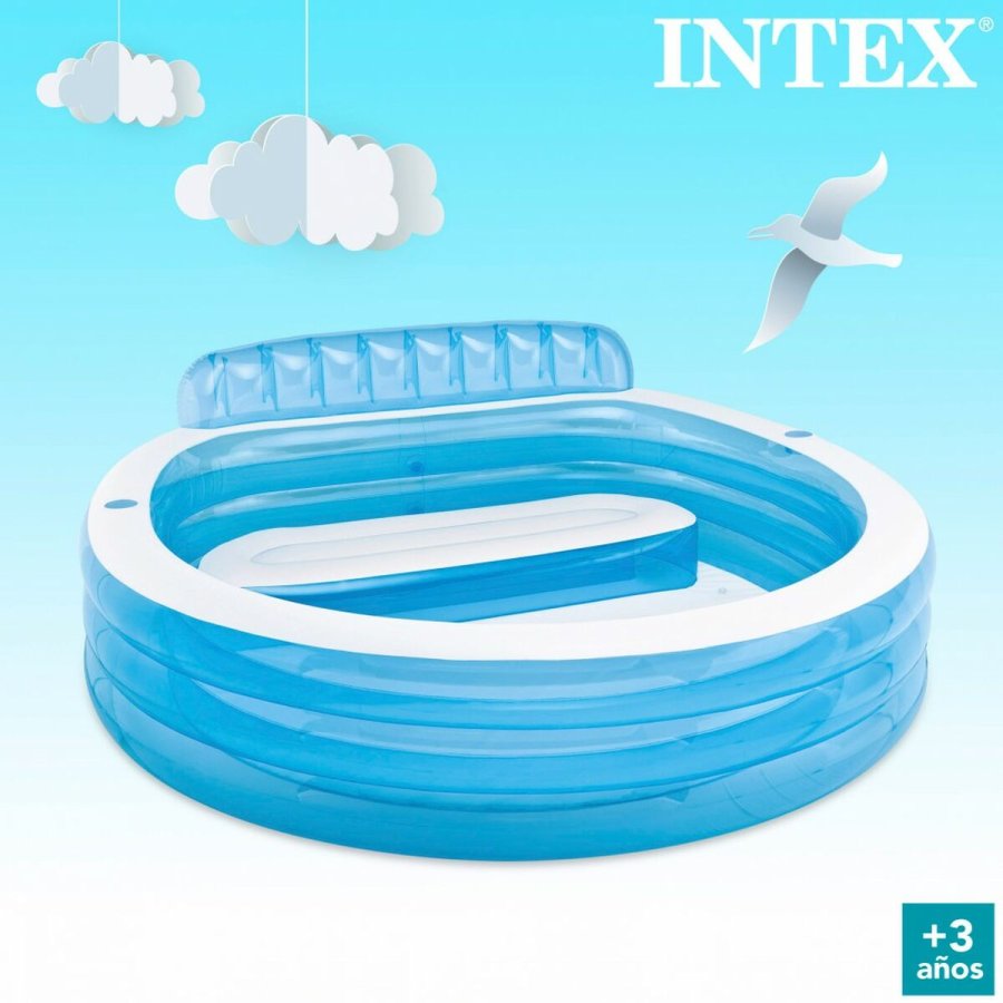 Oppustelig Pool Intex Lnestol Bl Hvid 590 L 229 x 79 x 218 cm (2 enheder) #4