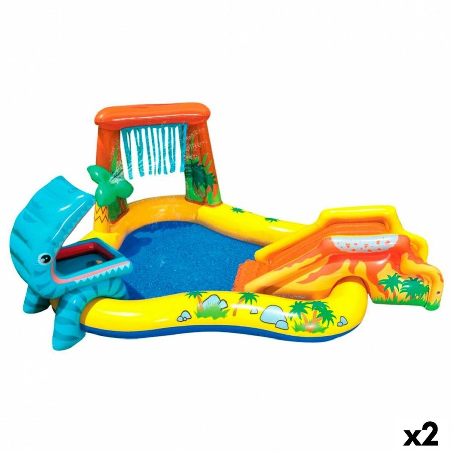 Oppustelig Pool til Brn Intex Legeplads Dinosaurer 272 L 249 x 109 x 191 cm (2 enheder) #1