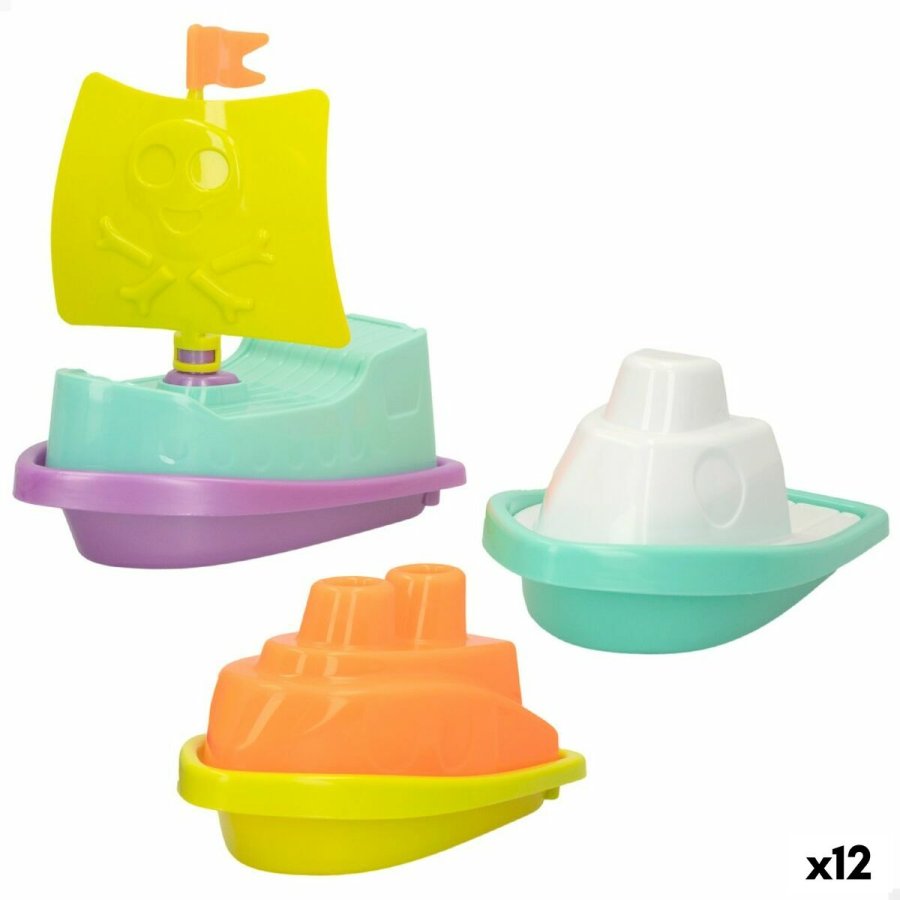 St med legetj til stranden Colorbaby 3 Dele Skib polypropylen (12 enheder) #1