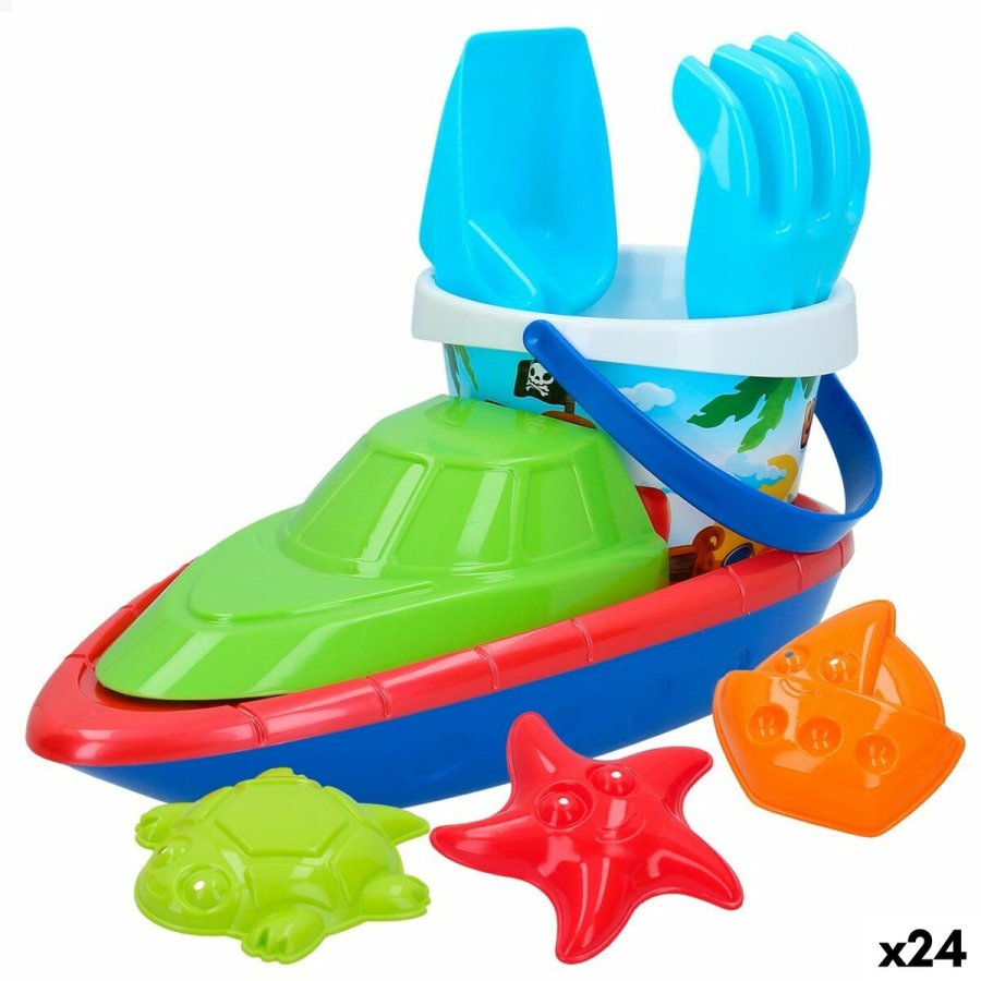 St med legetj til stranden Colorbaby 8 Dele Skib polypropylen (24 enheder) #1
