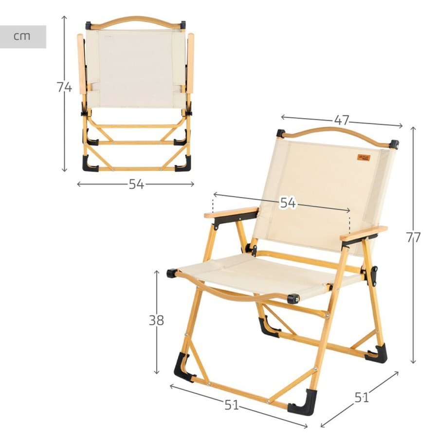 Sammenklappelig campingstol Aktive Sabana Jord 47 x 77 x 51 cm (2 enheder) #29