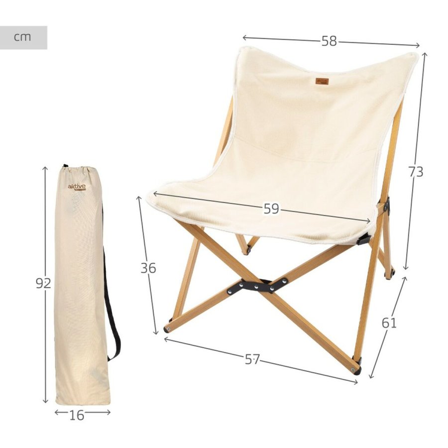 Sammenklappelig campingstol Aktive Jord 58 x 73 x 61 cm (2 enheder) #29