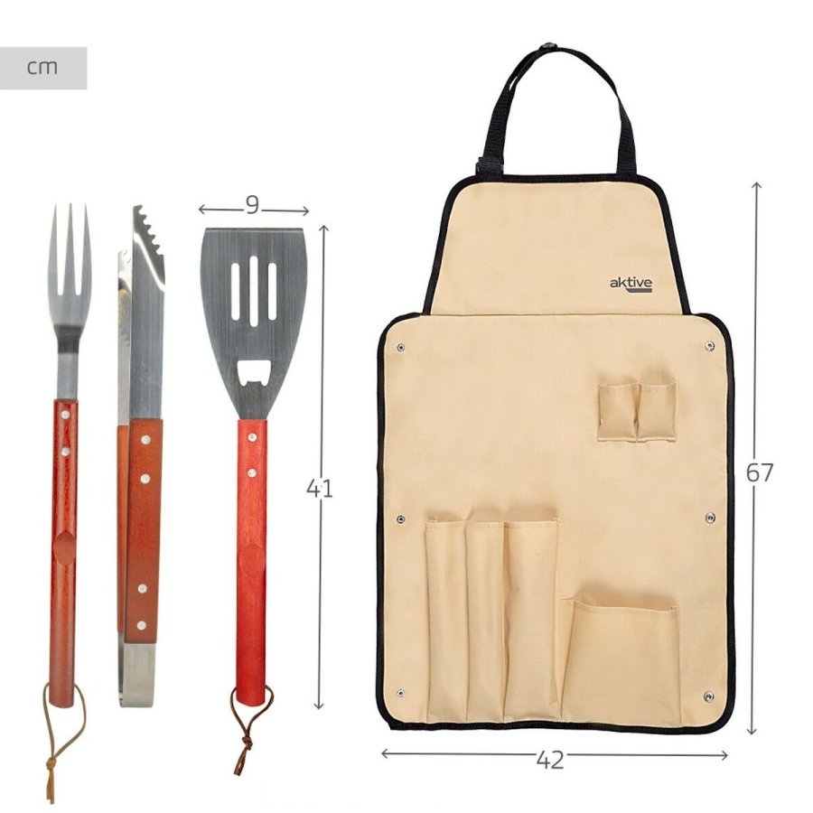 St med grillredskaber Aktive 7 Dele Havegrill Rustfrit stl 42 x 67 x 3 cm (4 enheder) #17