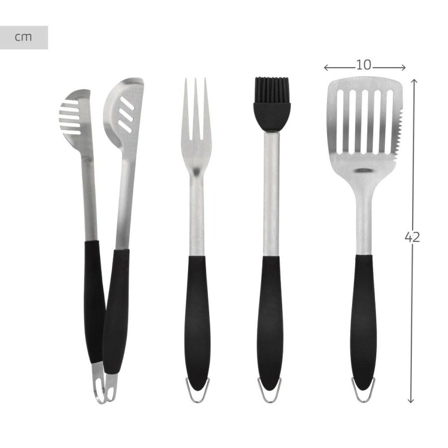 St med grillredskaber Aktive 4 Dele Havegrill Rustfrit stl 10 x 42 x 4 cm (4 enheder) #17