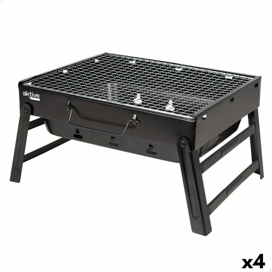 Havegrill Transportabel Aktive Rektangulr Sort Stl 40 x 20 x 28 cm #1