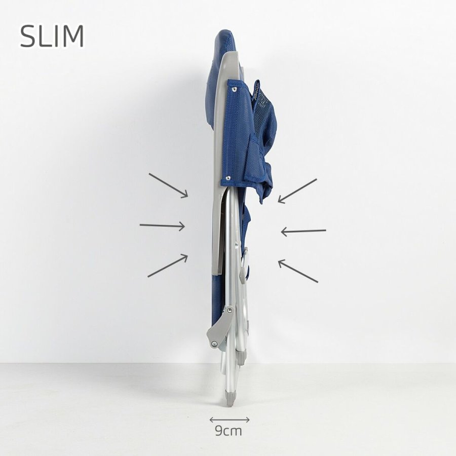 strandstol Aktive Slim Foldbar Marinebl 47 x 87 x 58 cm (2 enheder) #3