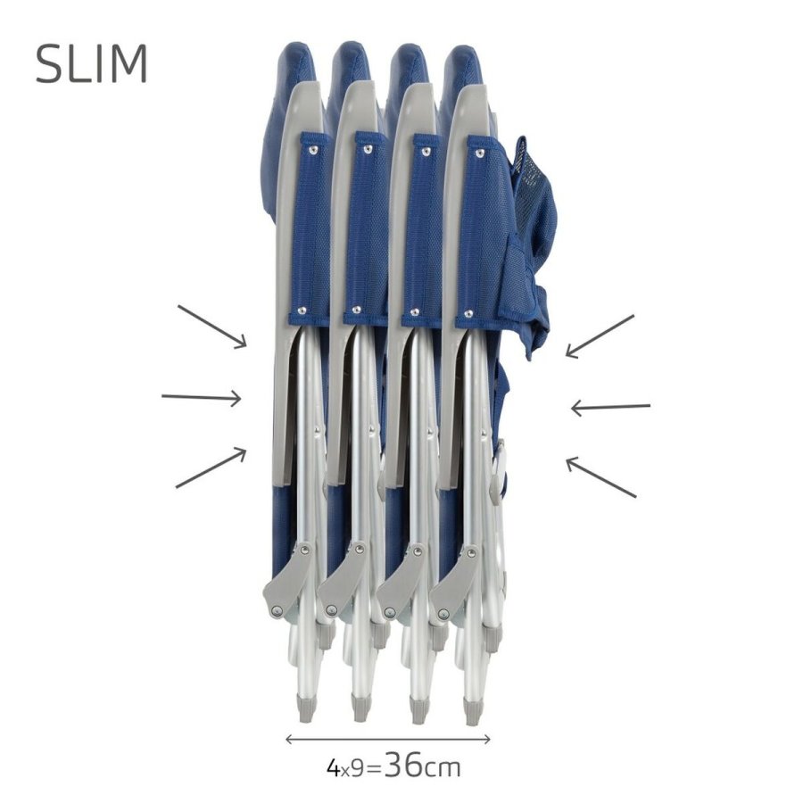 strandstol Aktive Slim Foldbar Marinebl 47 x 87 x 58 cm (2 enheder) #4