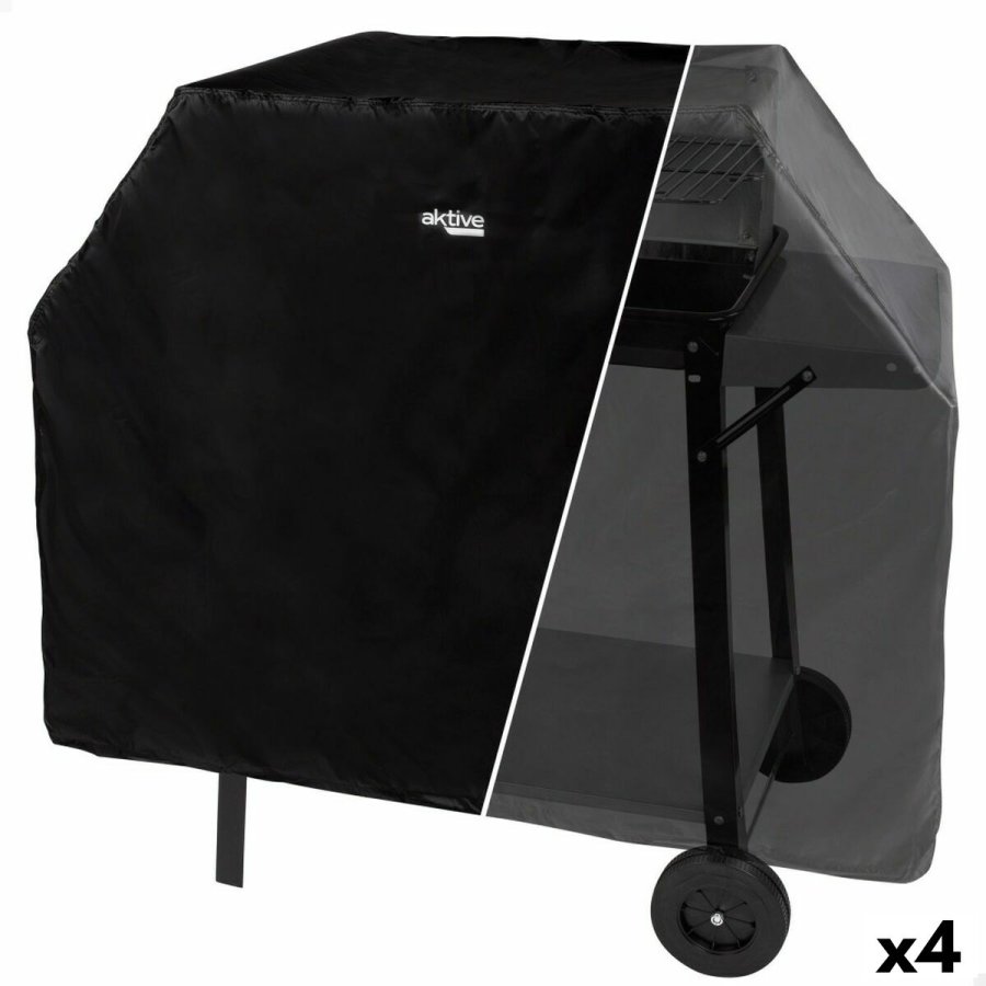 Beskyttelsesdksel til grill Aktive Sort 4 enheder 142 x 120 x 60 cm #1