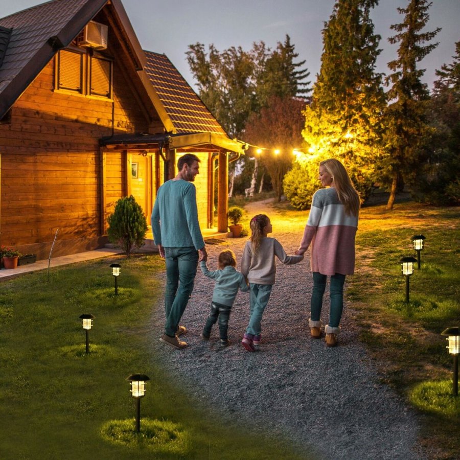 S�t med solcelle-havelys Aktive 2 Dele Rustfrit st�l Plastik 13 x 55 x 13 cm (4 enheder) #3