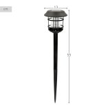 S�t med solcelle-havelys Aktive 2 Dele Rustfrit st�l Plastik 13 x 55 x 13 cm (4 enheder) #5