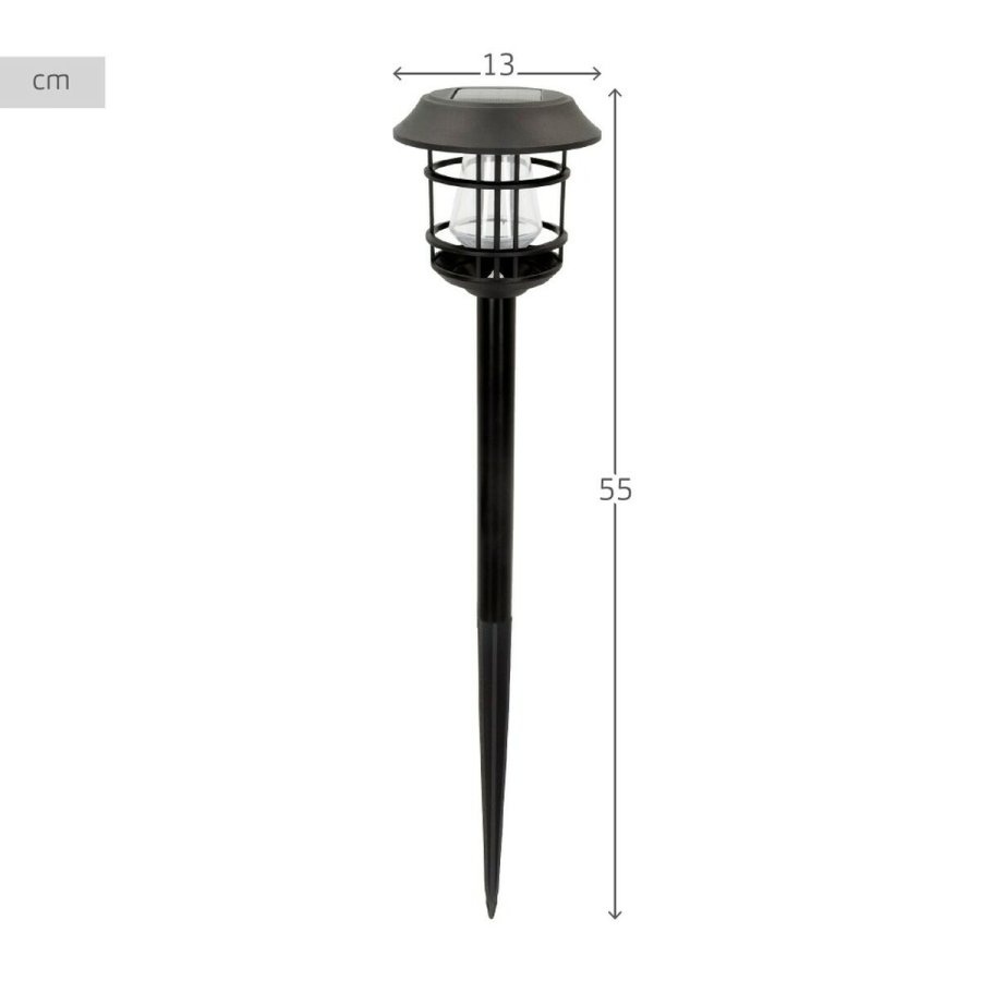 S�t med solcelle-havelys Aktive 2 Dele Rustfrit st�l Plastik 13 x 55 x 13 cm (4 enheder) #5