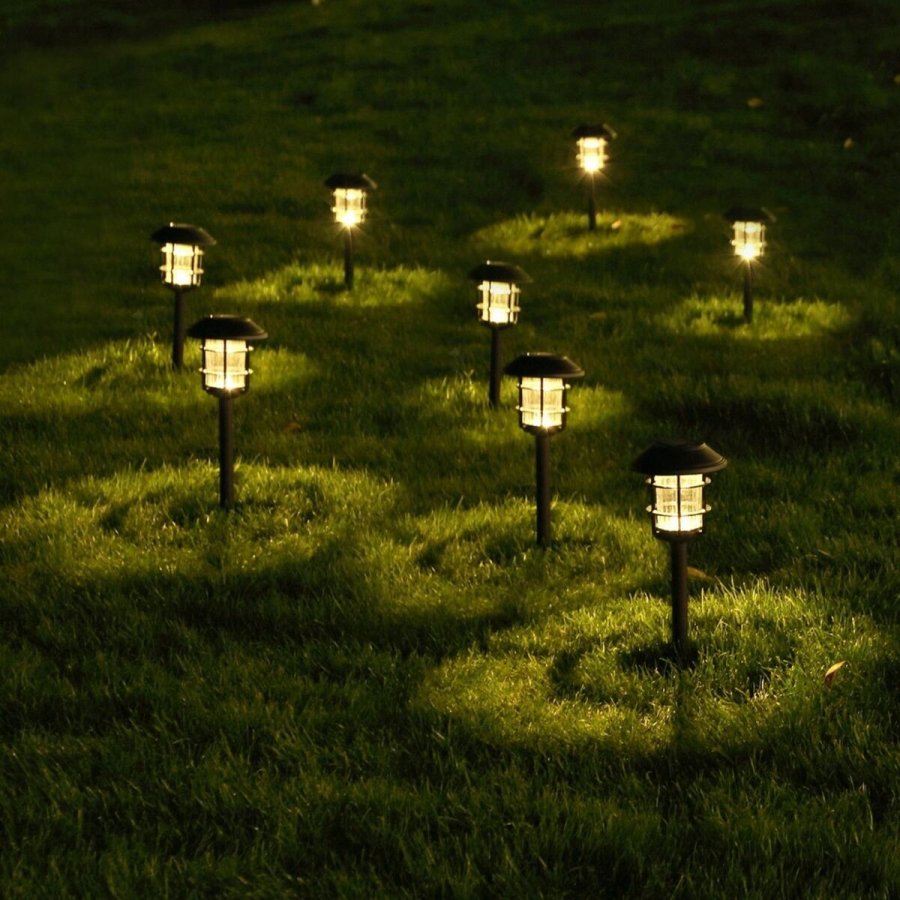 S�t med solcelle-havelys Aktive 2 Dele Rustfrit st�l Plastik 13 x 55 x 13 cm (4 enheder) #7